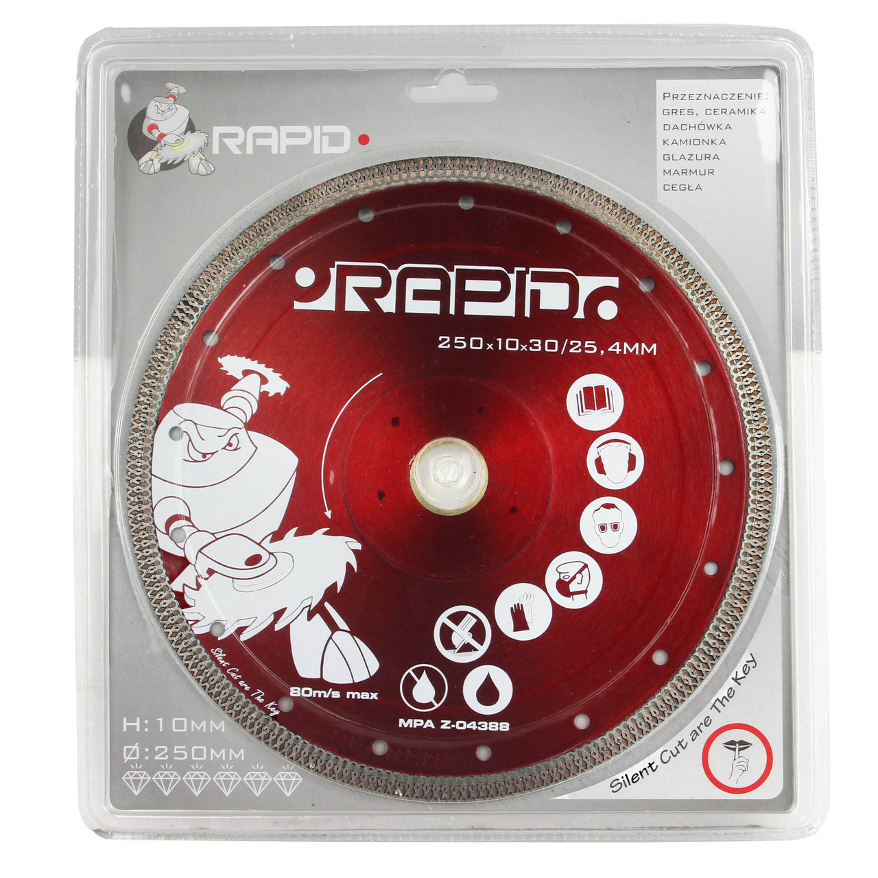 Алмазний диск для плитки Rapid M08711 Алмазний диск 250x10x30/25