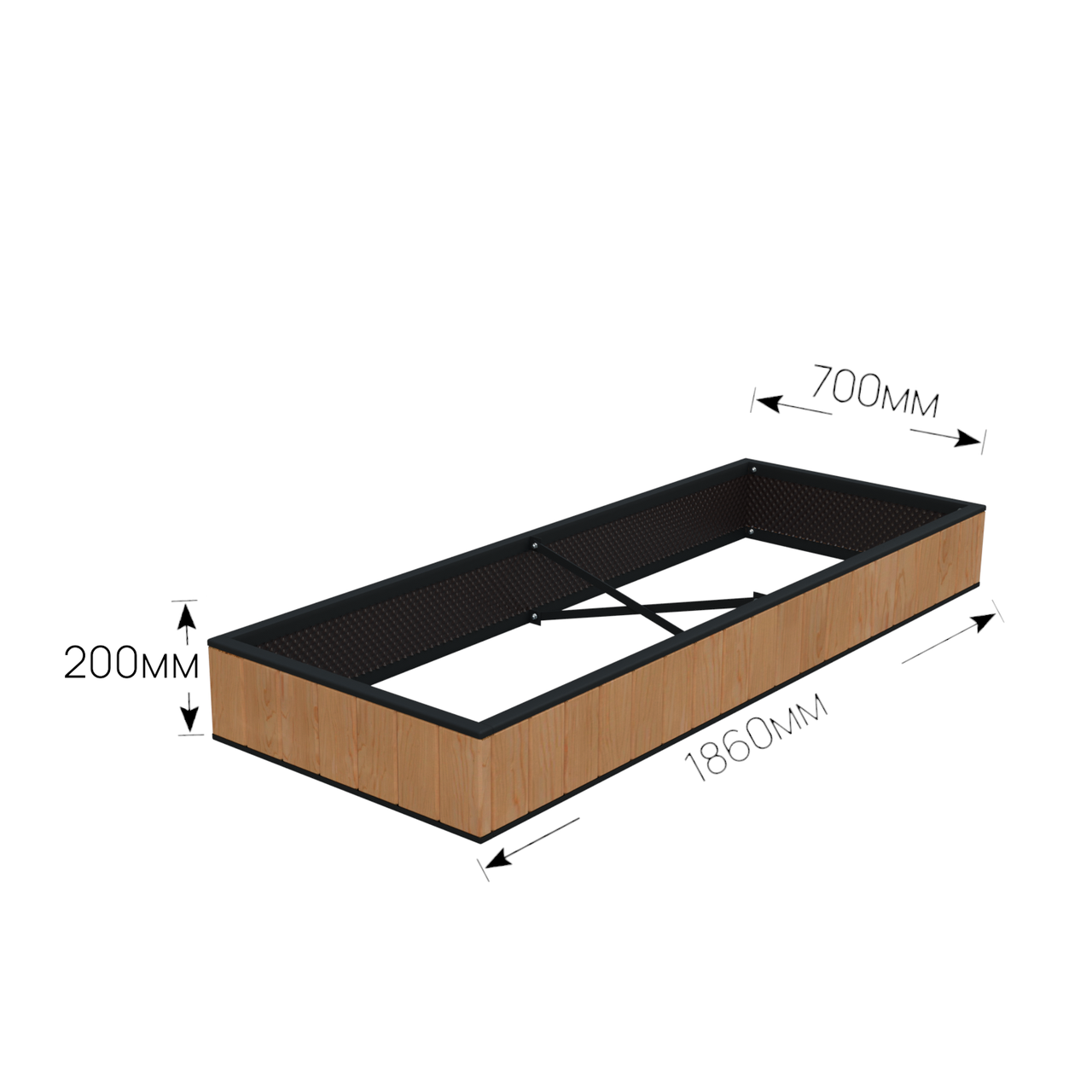 Обрешітка на могилу із натуральної деревини (модрини), висота 20 см