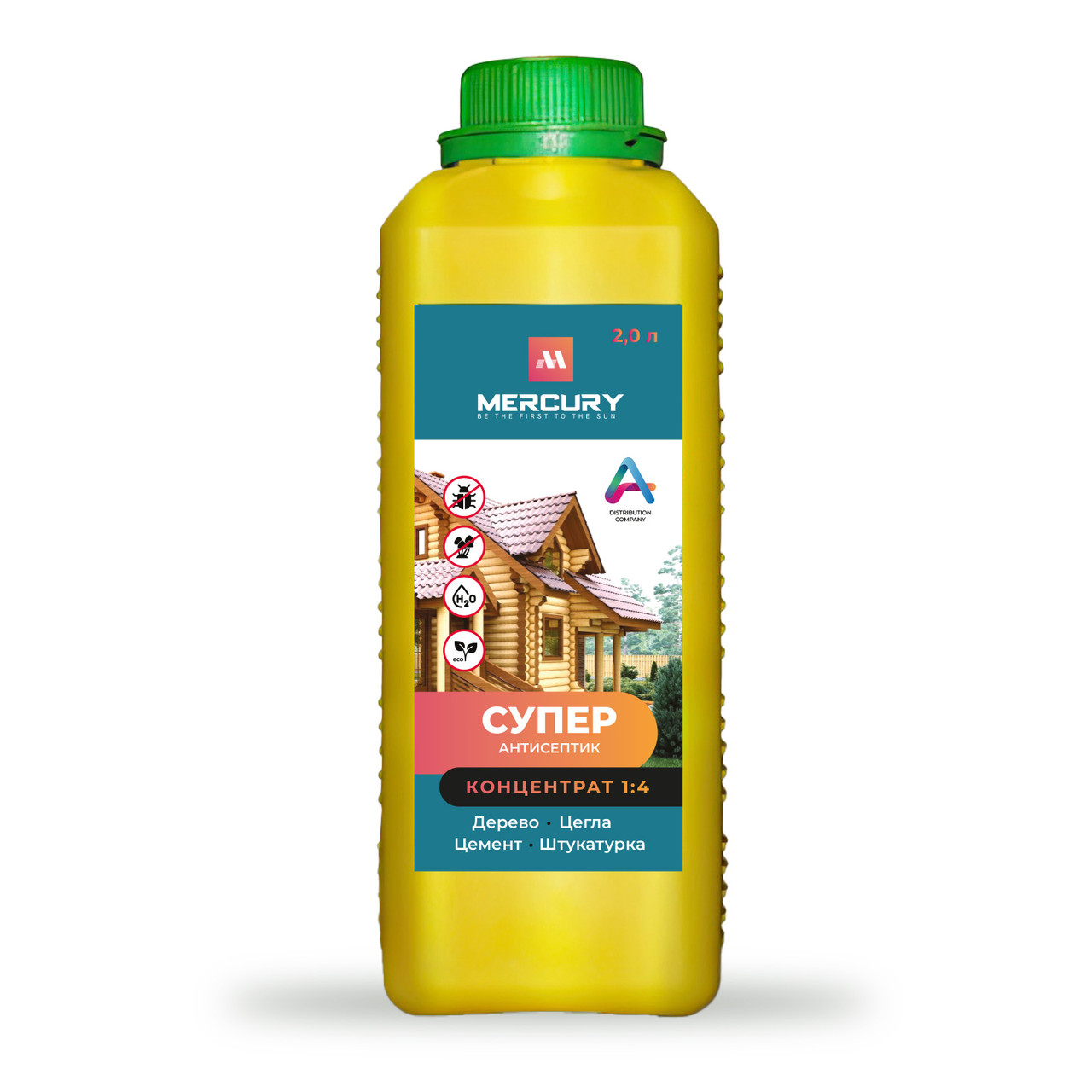 Суперантисептик по дереву та бетону 2 л концентрат 1:4 Mercury
