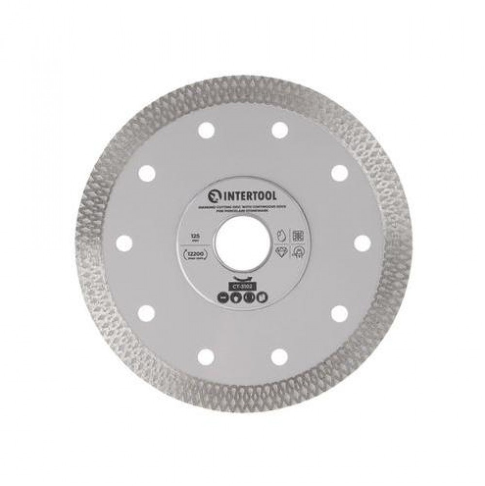 Диск відрізний для каменю TURBO алмазний, 230 мм, 22-24% INTERTOOL CT-2010