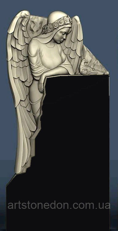 Гранітний пам ятник з ангелом і голубом No 1012